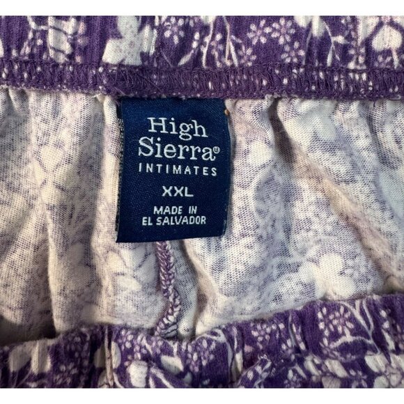 High Sierra Intimates Purple Floral Cotton Pajama Pants XXL - Picture 2 of 8